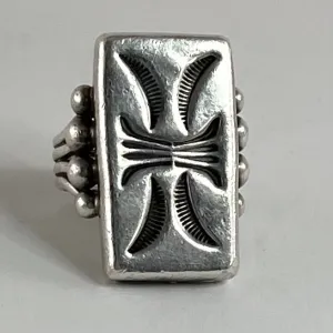 Vintage Shield Ring<br>By Orville Tsinnie<br>Size: 8