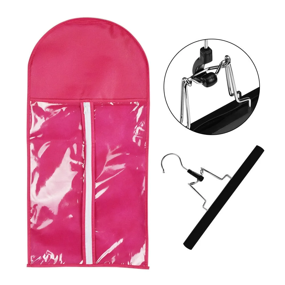 Wig Storage Bag Holder with Wig Hanger Hair Extensions