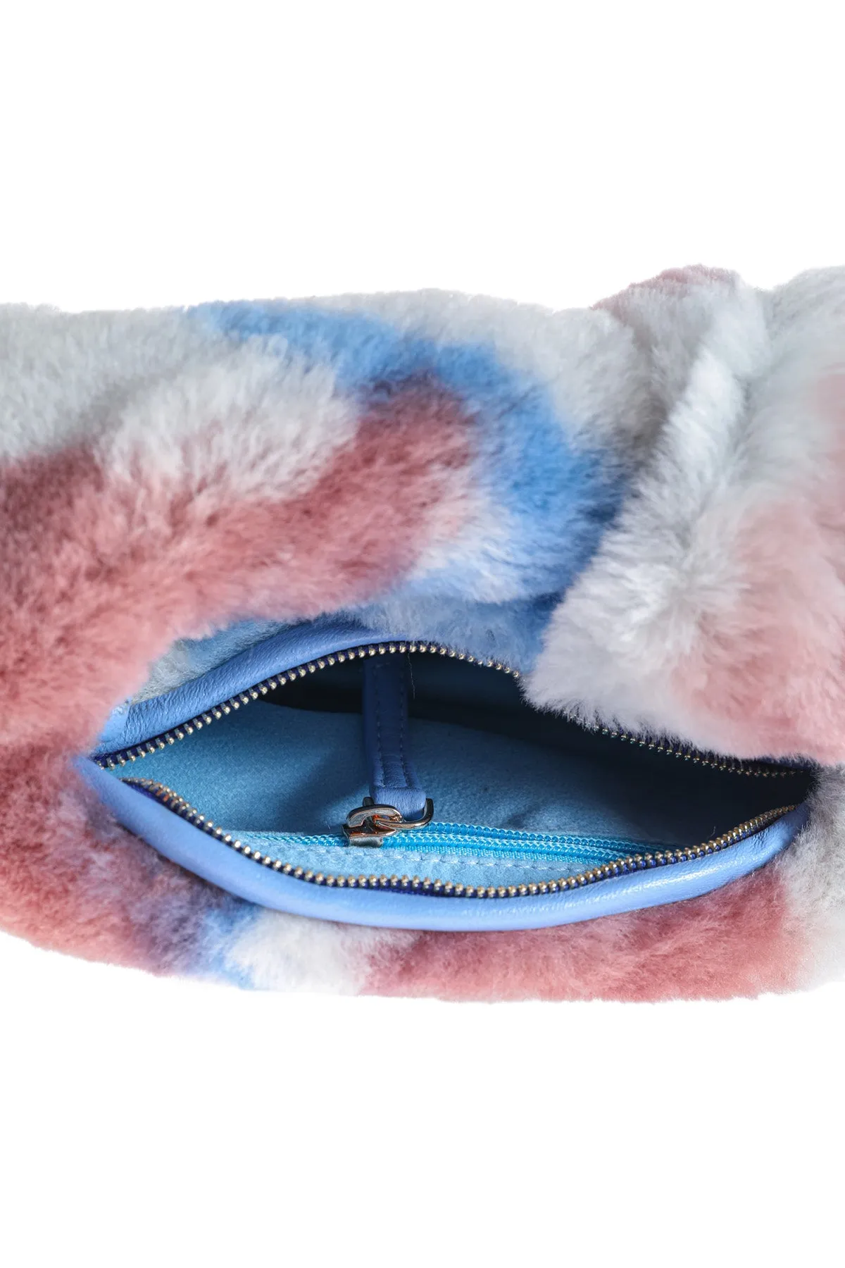 Women's Shearling Mini Bag, Blue Multicolor