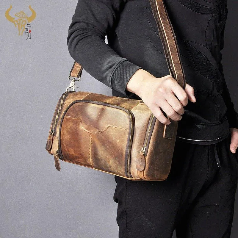 Woosir Genuine Leather Travel Messenger Bag for Men