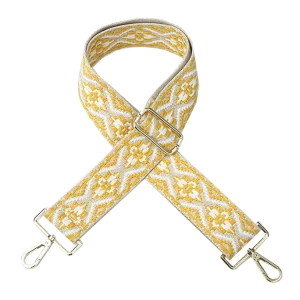 Yellow and White Woven Shoulder Strap