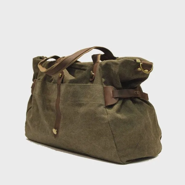 Zede Saint-Lazare - Weekend Travel Sports Bag in Canvas & Leather